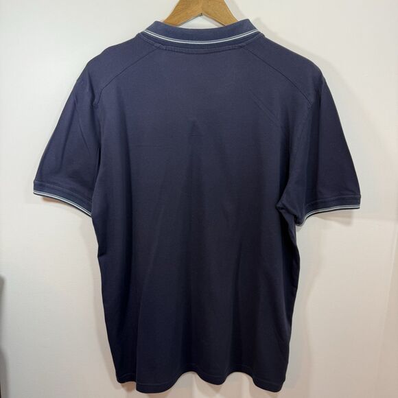 Raffi Men’s Shirt XL Polo Aqua Cotton Adult Navy Short Sleeve Golfer - Picture 2 of 9